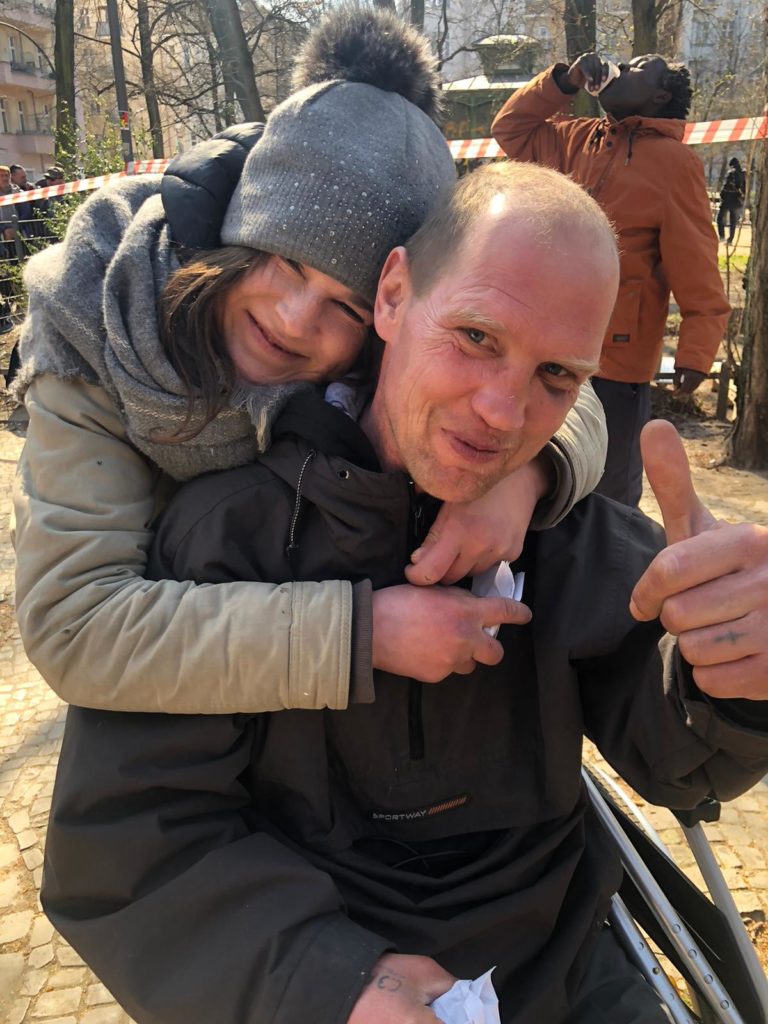 Dankbare Obdachlose